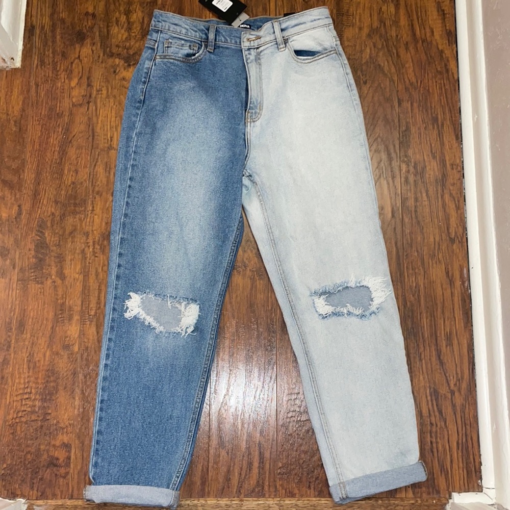 Two Tone Mom Jeans